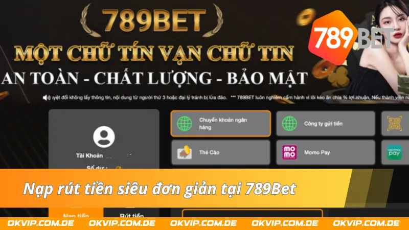 Hướng dẫn chuẩn chỉ các bước giao dịch nạp và rút tiền 789Bet