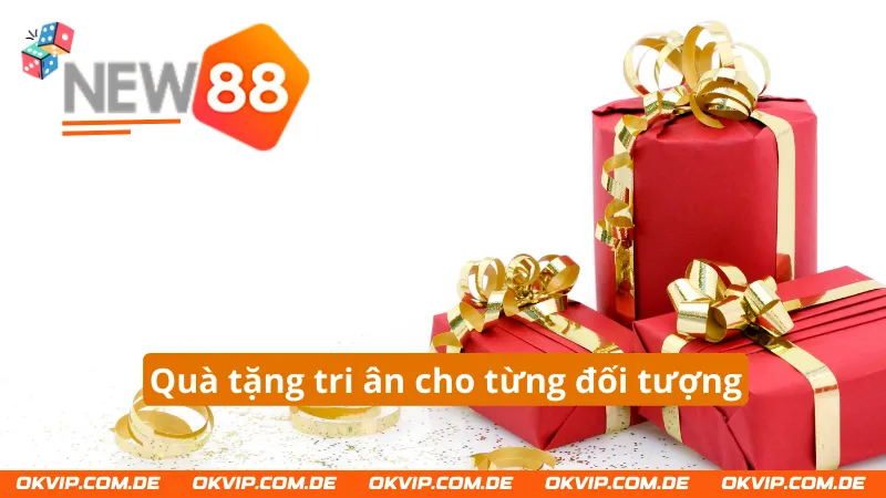 Quà tặng tri ân cho từng đối tượng tại Tài Xỉu NEW88